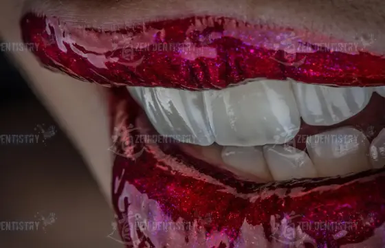 Photos of lips with different variations of decor