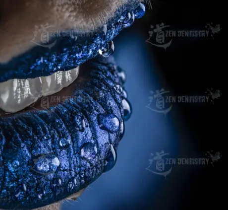 Photos of lips with different variations of decor