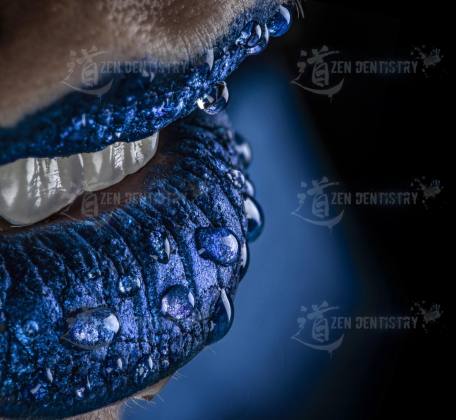 Photos of lips with different variations of decor